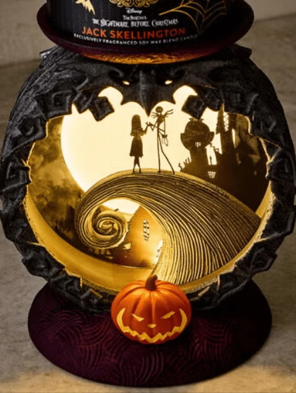 Bath & Body Works Purple and Orange Jack Skellington Silhouette Accent